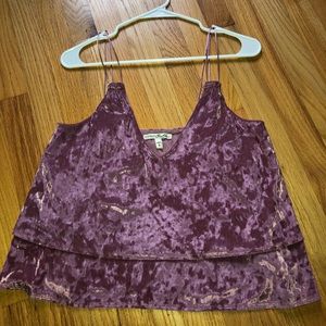 Express crushed velvet cami top in blush/pink